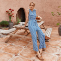 Hot Style New Summer Striped Jumpsuit Fashion Life Vest Casual Women′s Pants